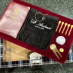 Vintage Ascot & Taylor St Andrew’s golf gift set towel ball marker tees